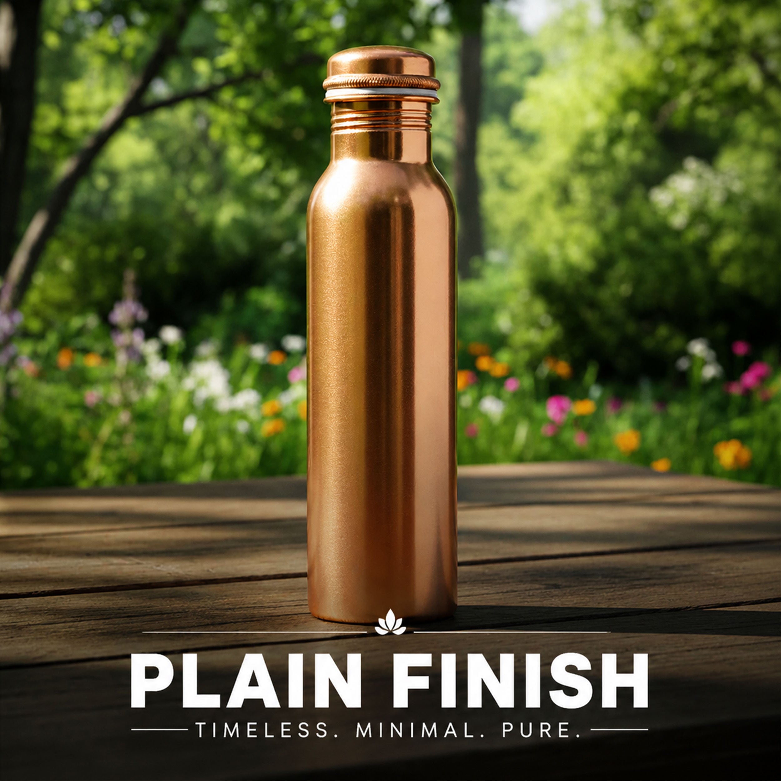 Special Edition Plain Copper Water Bottle | Smooth Matte Finish for Pure Hydration