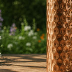Special Edition Diamond-Cut Honeycomb Copper Water Bottle | Textured Anti-Slip Grip