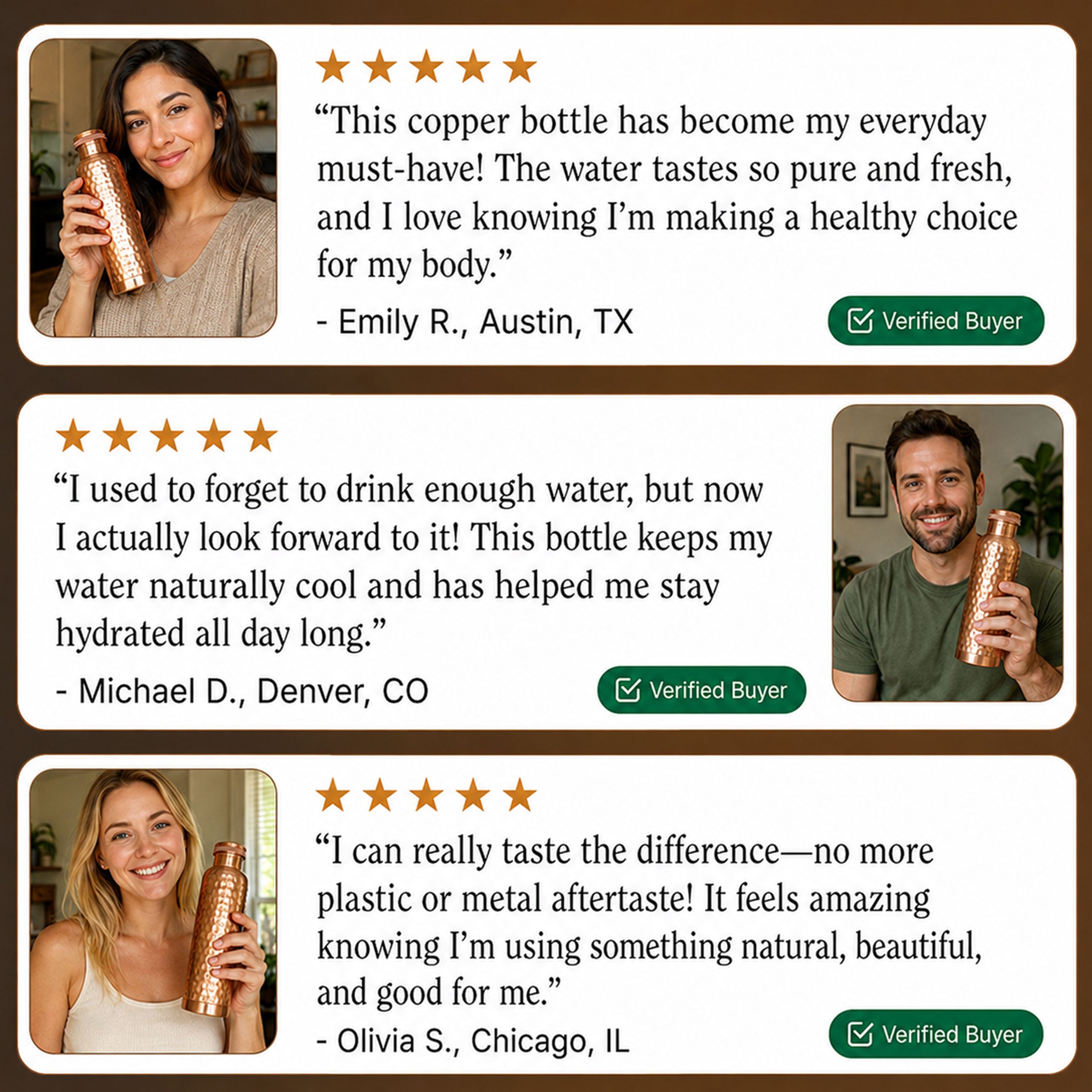 Certified Ayurveda® Pure Copper Water Bottles - V2 Hand-Hammered Edition