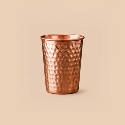 Artisan Hammered Copper Glass Set