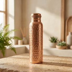Certified Ayurveda® Pure Copper Water Bottles - V2 Hand-Hammered Edition